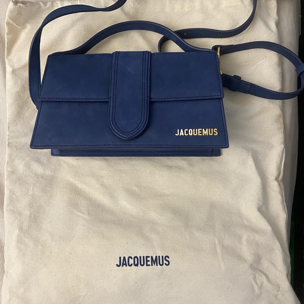 Jacquemus Navy Blue Leather Crossbody Bag